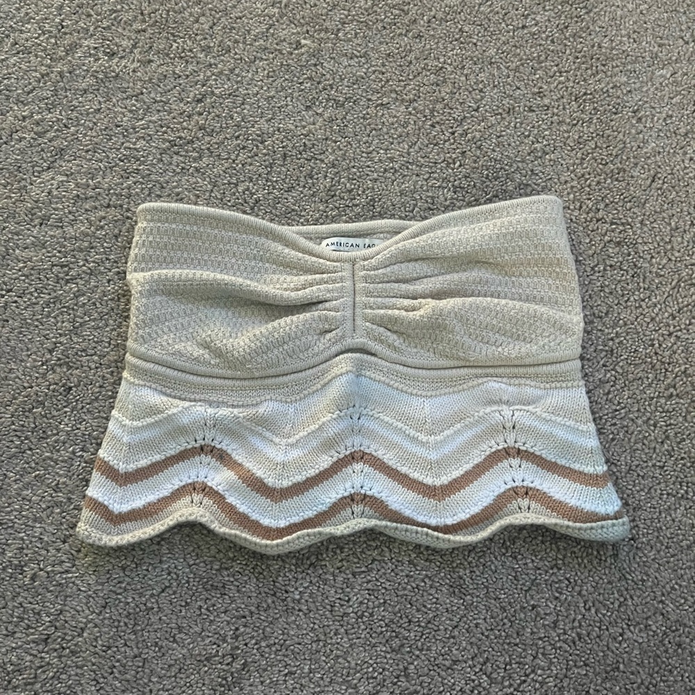 American Eagle Outfitters Beige Chevron Mini Skirt